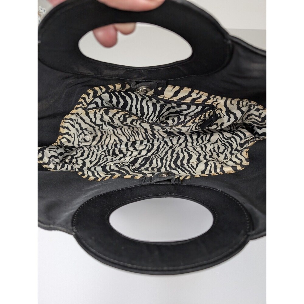 Vera Bradley Black Quilted Shoulder Tote Hand Bag Single Strap Circle Handle - Picture 6 of 16